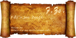 Fürjes Zsolt névjegykártya